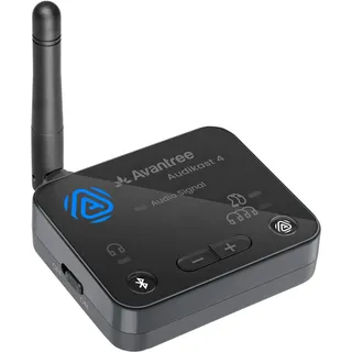 Avantree Audikast 4 – Auracast & Bluetooth 5.4 TV Transmitter & Sender 2-in-1 für Kopfhörer & Persönliche Audiogeräte, aptX Adaptive/HD, Optisch & AUX, Upgradefähig