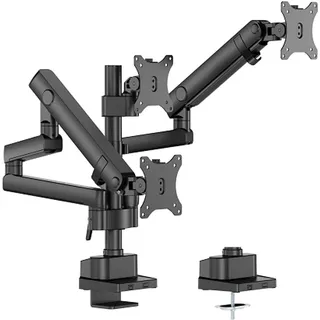 Wiltec Dreifach Monitorhalterung Schreibtisch mit 360° VESA-Platte, Bildschirmhalterung bis 9 kg pro Monitor, Monitorhalter mit Tischklemme