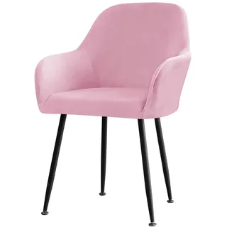 Highdi Stretch Stuhlbezug Stuhlhusse 1/2/4/6er Set,Samt Elastischer Stuhlbezug Stuhlhussen mit Armlehne Abnehmbare Stuhlbezug Schonbezug für Esszimmer Wohnzimmer Hochzeit Deko (Rosa,1 Stück)