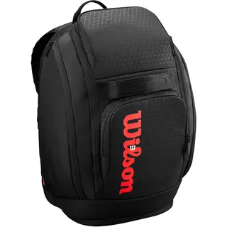 Wilson Clash V3 Super Tour Tennis-Rucksack, Schwarz/Infrarot, für bis zu 2 Schläger