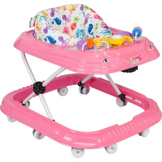 Lauflernwagen Höhenverstellbarer Baby Gehfrei Lauflernwagen mit Spielcenter (Pink)