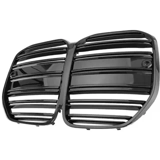 Sport GRILL Kühlergrill Schwarz Glanz für FÜR BMW 4ER G22 G23 DOPPELSTEG Glanz