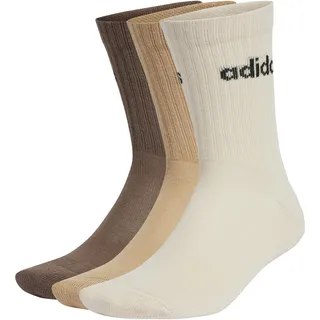 adidas Unisex Kids Linear Crew Cushioned Socks 3 Pairs, WONDERWHI/MAGBEI/EARSTR, 7-8 Years