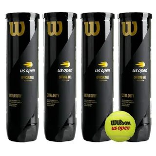 Wilson Tennisball US Open - 16 Tennisbälle - Training und Wettkampf (4 x 4er Dose) gelb