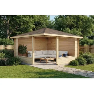 Alpholz Maik-40 4,25 x 4,25 m Naturbelassen