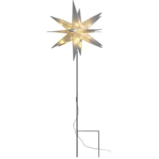 Mojawo 3D LED Stern mit Erdspieß Weihnachtsstern IP44 Weiß DIA 57cm H115cm