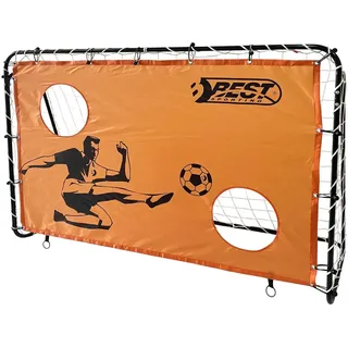 Best Sporting Fußballtor + Torwand 2 Schusslöcher orange), 11060 schwarz|orange ONE SIZE