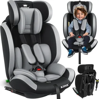 Kidiz KIDIZ® Autokindersitz Premium Kinderautositz Gruppe 1+2+3, 9-36 kg 5-Punkt-Sicherheitsgurt, Autositz, Kindersitz, Einstellbare Kopfstütze, Mitwachsende Sitzerhöhung 1-12 Jahre, Stabil und Sicher