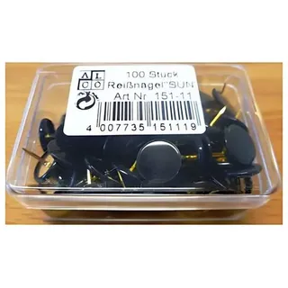 Alco Reissnägel plastiküberzogen schwarz, 100 Stück