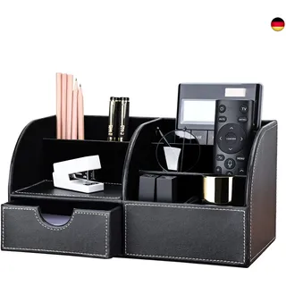 KINGFOM Büro Schreibtisch Organizer Ordnungssystem Tisch Organizer PU Leder Stiftehalter Stiftebox Stifteköcher Multifunktionale Bürobedarf