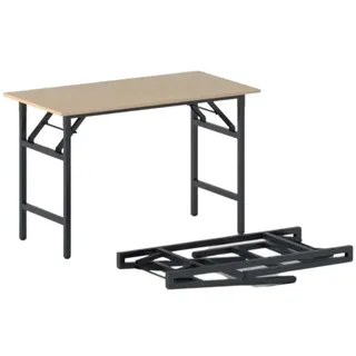 Klapptisch FAST READY, 120x60 cm, schwarzes Metallgestell, Buche