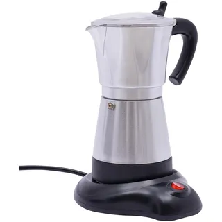 Fyssnn 300ml Elektrische Kaffeemaschine 480W Espressokocher Elektrisch Espressokocher 6 Tassen Italia Mokka Kanne Geeignet für zu Hause im Café im Büro im Milchteeladen usw (Silber)