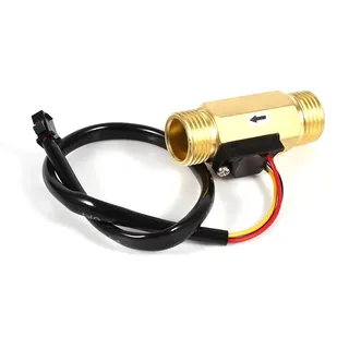 Wasser Durchflusssensor G1/2 1-30L/min, Messing Durchflussschalter für Heizung, Pumpe, Solar, DN20 Flüssigkeitssensor mit Hall-Effekt