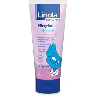 Linola Baby & Kind Pflegelotion sensitive - 1 x 200 ml - Für Gesicht und Körper | pflegende Hautcreme für sensible Baby- und Kinderhaut