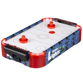 relaxdays Air-Hockeytisch Airhockey Tischspiel LED blau|rot|weiß