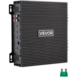 Vevor Autoverstärker 2-Kanal, Endstufe Klasse AB Überbrückbar, Max. 2 x 300 W an 4 Ohm / 2 x 600 W an 2 Ohm, Hochleistungsverstärker für SUVs Pickups Geländewagen Mehrkanal-Audioverstärker
