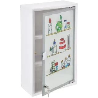 Spetebo XXL Medizinschrank mit Milchglas Tür - 50 x 30 cm - Arzneischrank Erste Hilfe Hausapotheke