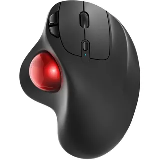 Nulea M501 Kabellose Trackball Maus, Wiederaufladbare Ergonomische Maus, Präzises und Reibungsloses Tracking, 3-Geräte-Verbindung (Bluetooth oder 2,4G USB-Empfänger), Kompatibel für Mac, Windows.