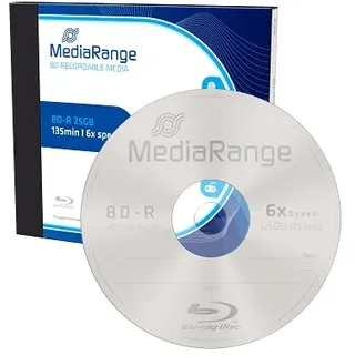 10 Mediarange Blu-ray BD-R 50GB DL 6x Spindel 50 GB von MediaRange