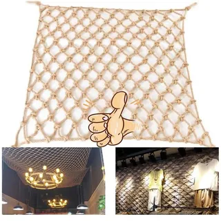 BZPOVB Anti-Fall-Netz Jute Hanf Netz - Kinder Haustier Hochbett Balkon Treppe Spielplatz Schutznetz Hintergrund Wand Hanf Netz Anti-Fall-Netz Sicherheitsnetz (Size : 1×2m)