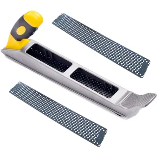 Qivine Gipskartonhobel Hobel Holz, Gipshobel Gipskarton Hobel mit 2 Blätter, Fasenhobel Trockenbau Werkzeug Set mit Raspel Feile zum Formen, Glätten, Abziehen