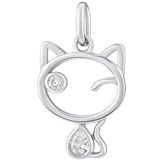 SILVEGO Anhänger Gentle Silver Anhänger Katze Betty mit klaren Zirkonen MW15320P sSL3729 Marke, Estándar, Metall, Kein Edelstein