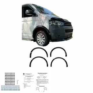 am carparts gmbh & co kg Radlaufleisten Radlaufschutz Radlaufabdeckung / Radlaufverbreiterung Set für VW T5 + T5.1 Transporter schwarz matt mit ABE