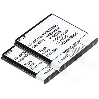 subtel 2X Akku für Navigation Kompatibel mit Falk Ibex 25, Ibex 32, Ibex 25 Touring, 1674830000 - (1800mAh, 3.7V)