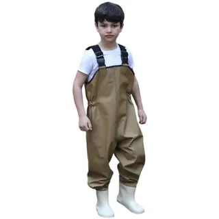 Serenitison Kinderwathose,Anglerhose Wasserdicht mit Stiefel,Wathose für Jungen Mädchen,Schmutzabweisend,Brust Wathose,Atmungsaktiv,für Kinders Freien Angeln,Waten,Jagen,Bauernhof Gartenreinigung