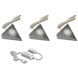 Hera 3er-Set LED-UB-Leuchte 2-LEDww eds+Trafo15W 61055931102