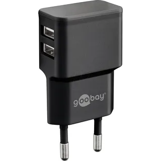 goobay Dual USB-Ladegerät 2,4 A schwarz