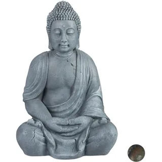 Relaxdays Buddha Figur 70 cm grau