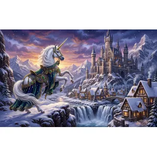 Einhorn der Schneestadt Puzzle 1000 Teile, Puzzle für Wochenenden