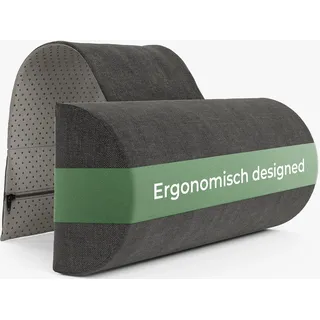 Well B4 Nackenrolle für Sessel mit Gegengewicht, Nackenkissen Sofa Couch hängend, Nackenstütze für Kopfteil Bett, Kopfkissen für Liegestuhl, 100% Memory Schaum grau