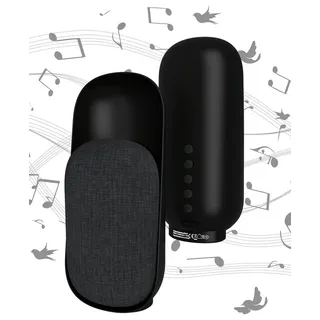 NORTHPOINT 3 in 1 Nature Sound Box mit Bluetooth Lautsprecher und LED Nachlicht Naturgeräuschen Timer warmweißes Licht – beruhigende Klängen schwarz