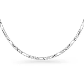 Kette ohne Anhänger FIRETTI "Schmuck Geschenk Silber 925 Halsschmuck Halskette Figarokette" Gr. 60, silber (silberfarben), Halsketten, Damen, 60, Silber 925 (Sterlingsilber), B: 4,3mm, Made in Germany, B:4,3mm