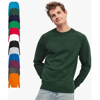 FRUIT OF THE LOOM Lightweight Raglan Sweatshirt Grün/Schwarz/Weiß L