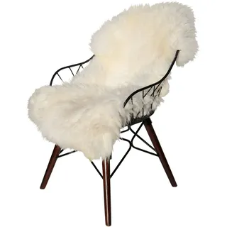 der-Fellmann Hollert Lammfell Schaffell weiß 100% Merino echt Fell Läufer Teppich Naturfell ökologisch gegerbt (100-110 cm)