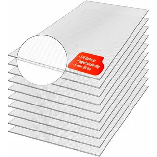Gewächshausplatten 6mm Doppelsteg Polycarbonat Hohlkammerplatten Stegplatten