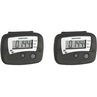 TFA Dostmann „HiTrax Walk“ Elektronischer Schrittzähler, 42.2003, Entfernung (km/Meilen), Kalorienverbrauch, schwarz, L 48 x B 19 x H 36 mm (Packung mit 2)