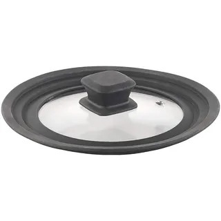 Rosenstein & Söhne Universal-Silikonrand-Glasdeckel für Töpfe & Pfannen mit Ø 16 - 20 cm