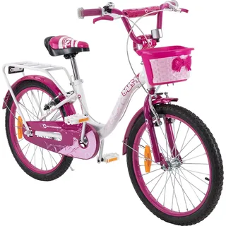 ACTIONBIKES MOTORS Actionbikes Kinderfahrrad Daisy 20 Zoll, pink, V-Brake-Bremsen, Antirutschgriffe, Kettenschutz, Korb (East)