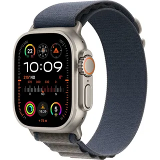 GPS + Cellular 49 mm Titangehäuse natur, Alpine Loop blau M