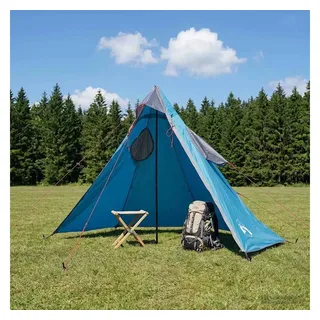 vidaXL 2-in-1 Regenponcho mit Kapuze Blau 262 x 126 x 130 cm