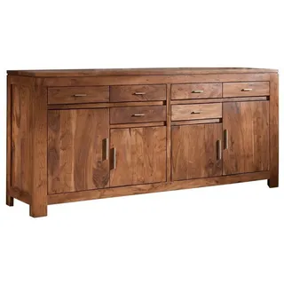 MASSIVMOEBEL24.DE Sideboard Shaman #41) Kommode Schrank Akazie golden honey lackiert 200x45x90cm