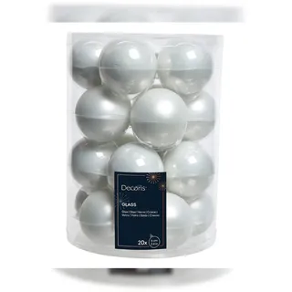 Kaemingk Weihnachtskugeln Glas 20 Stück schneeweiß