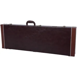 Crossrock Wooden Case Fits Fender Telecaster and Stratocaster Electric Guitars, Vintage Brown (CRW600EBR)