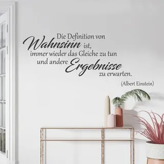 tjapalo® a53 Wandtattoo Büro sprüche zitate Wandtatoo Motivationssprüche Motivation Albert Einstein Wandspruch Spruch Wandtattoo Sprüche Zitate, Farbe: dunkelblau, Größe: B58xH23cm
