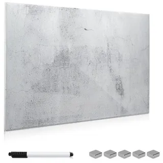 Navaris Glas-Magnettafel Memoboard Concrete, 40 x 60 cm grau