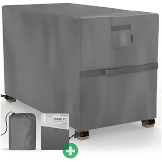 Sanzaro Abdeckung Gartenmöbel Winterfest - 600D Oxford mit RipStop-Technologie, Schwerlast 320g, Reißfest & UV-Beständig, Schutzhülle für Gartentisch Sitzgruppe Balkonmöbel - 123x61x70cm